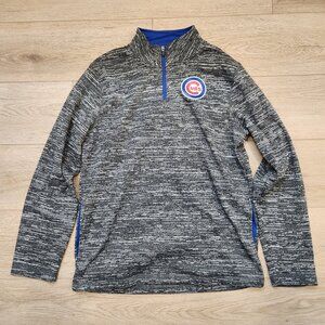 Men's Charcoal Chicago Cubs Getting Faster Space-Dye Quarter-Zip Top